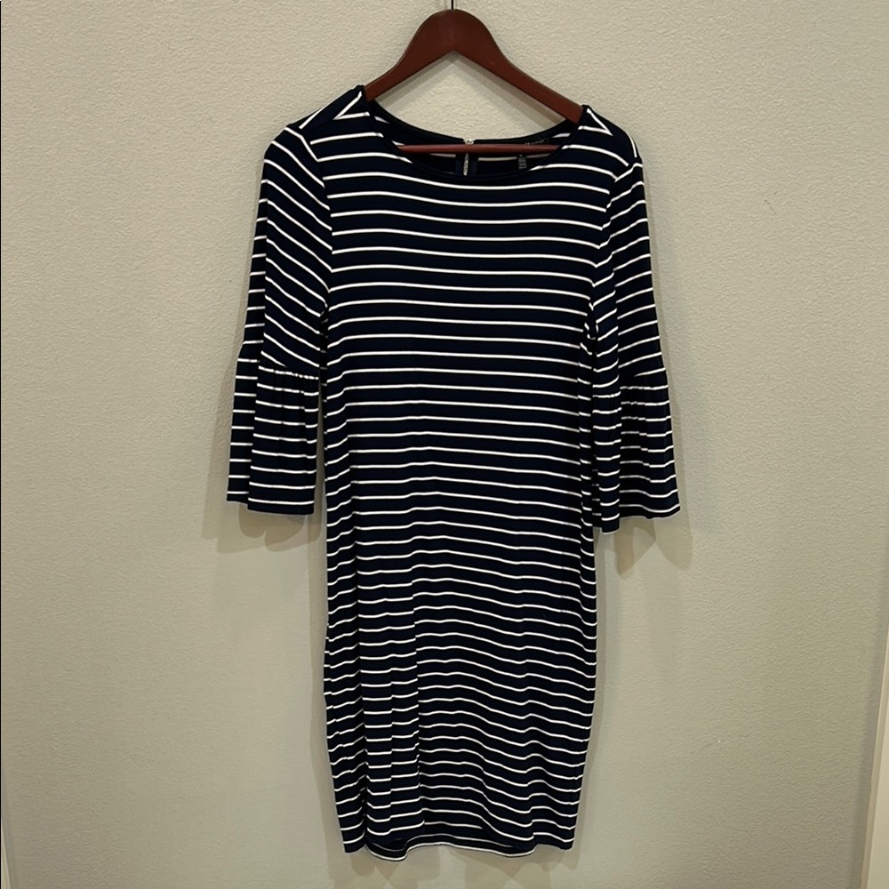 Navy and White Striped Dress